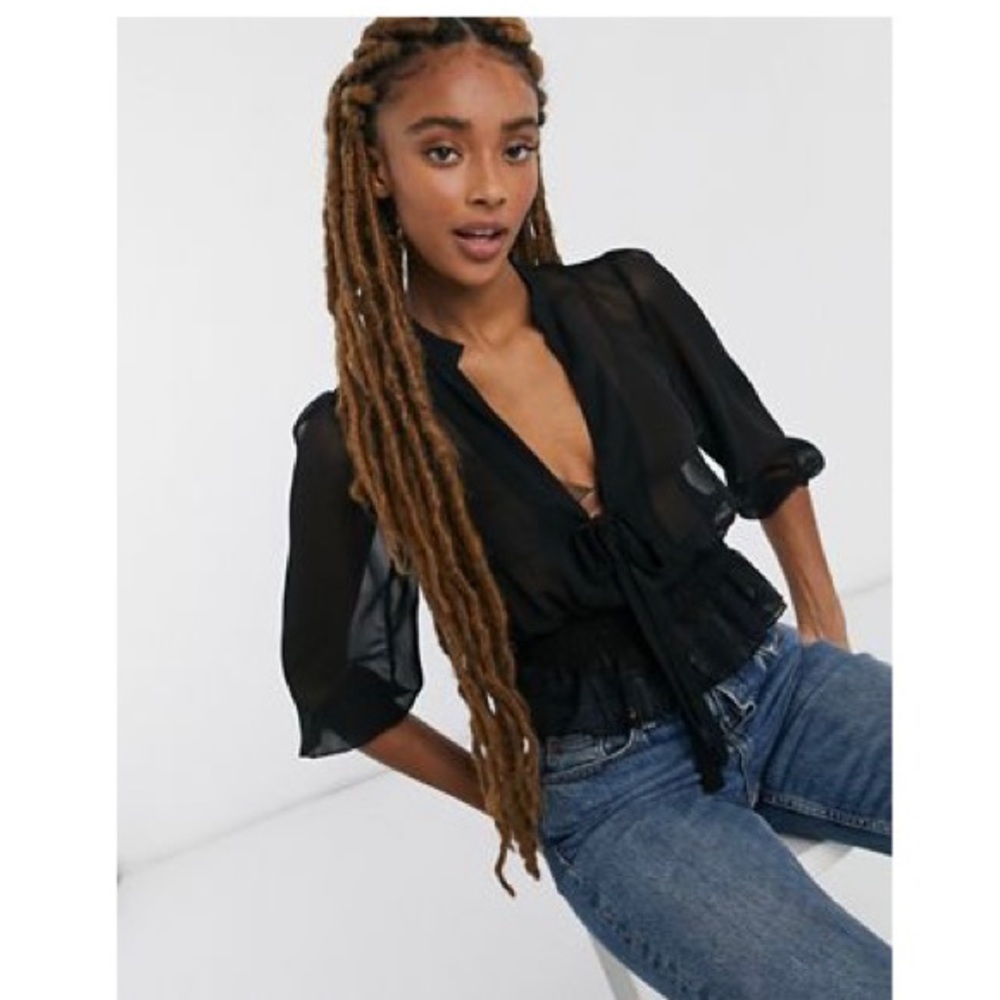 ASOS sheer long sleeve top